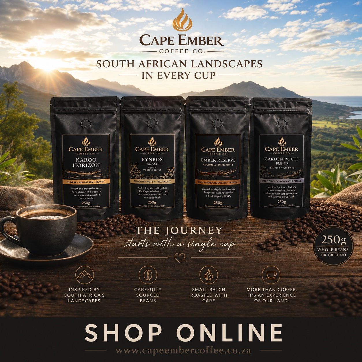 The Landscape Bundle - Premium South African Roasted Coffee 4 x 250G