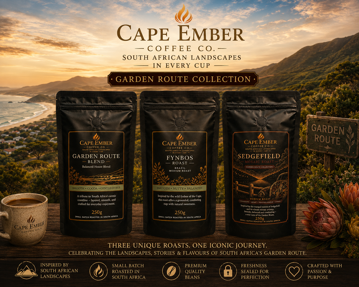 The Garden Route Bundle - Premium South African Roasted Coffee 3 x 250g
